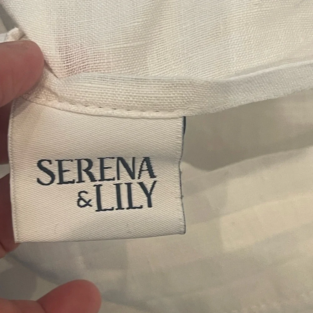 Serena and Lilly Positano Linen Euro Sham in pure white set of 2